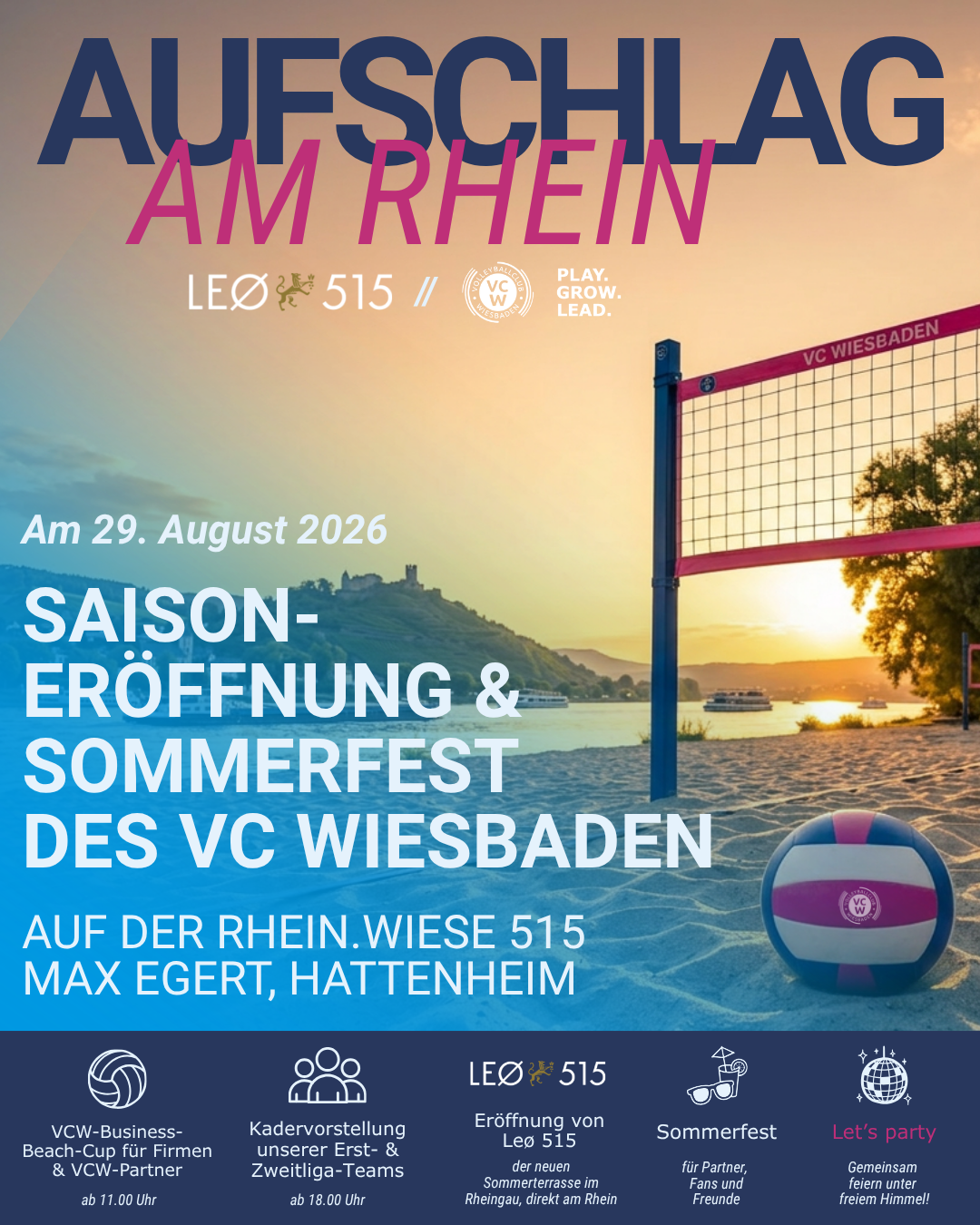 VCW Business Beach Cup 2026 – Aufschlag am Rhein