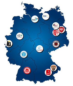 Deutschlandkarte 1 Bundesliga Frauen