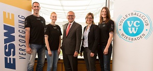 VCW Klein startet international im CEV Cup da ESWE Versorgungs AG die Teilnahme ermöglicht Foto Detlef Gottwald